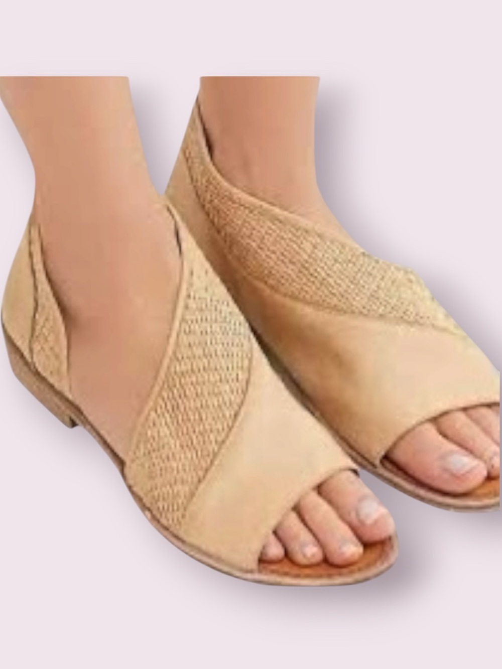Free People Mont Blanc Textured Sandals Tan Euro Size 39